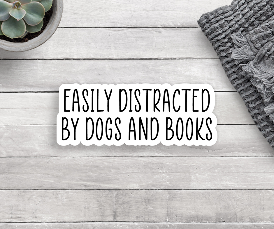 Dogs & Books – Waterproof Vinyl Sticker for Book Lovers & Dog Moms