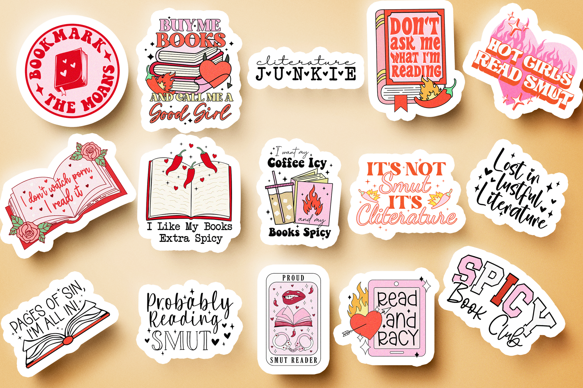 Spicy Book Lover Stickers – Waterproof Vinyl Stickers